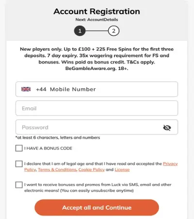 Luck Registration